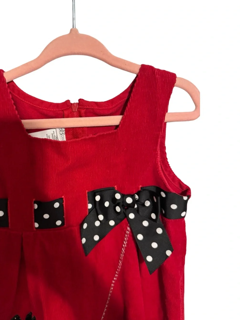 Bonnie Jean Red Corduroy Scottie Dog Dress Girls 2T Holiday Christmas
